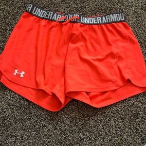 NWOT bright orange under amour shorts
